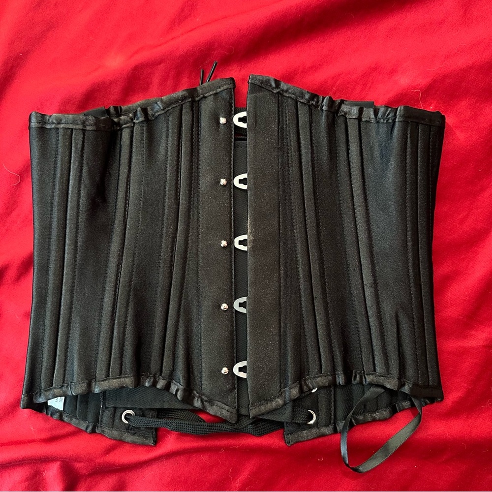 Black steel boned corset